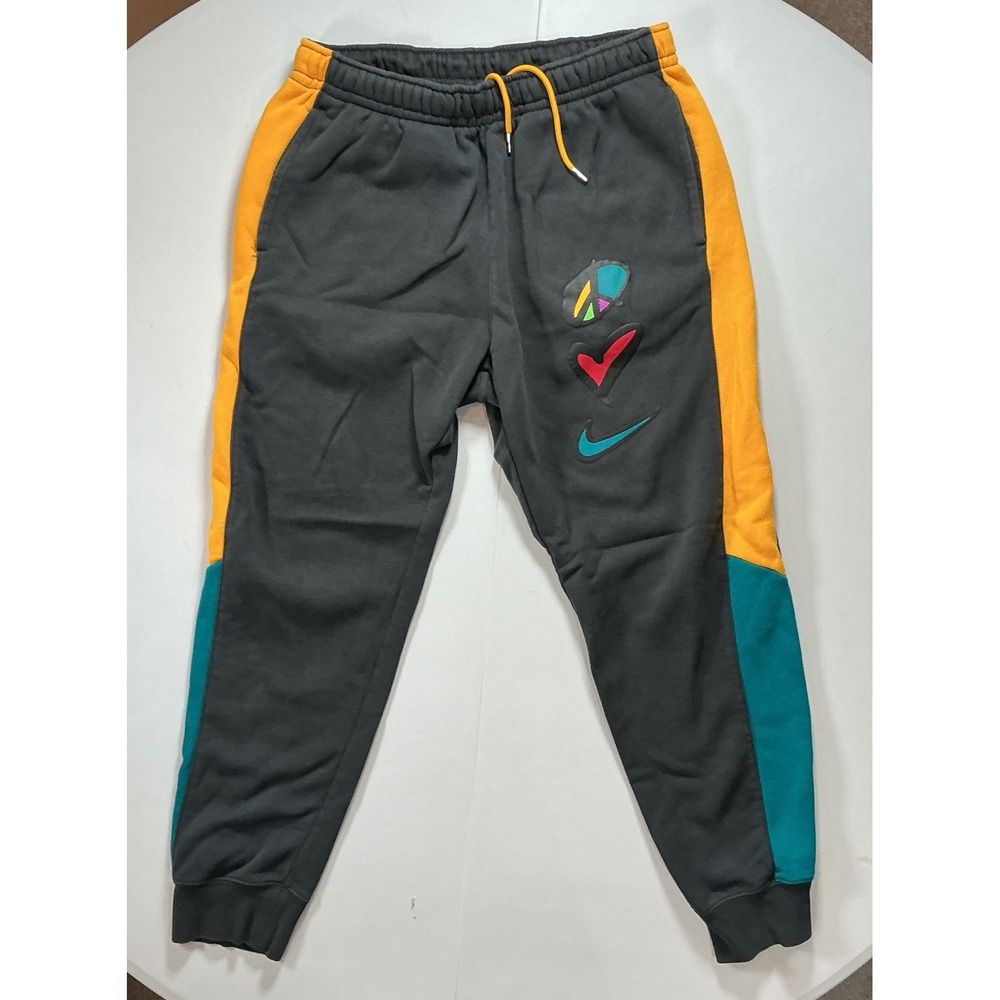 Nike Sweatpants Peace Love Basketball Colorblock Embroidered Joggers Gray Men L